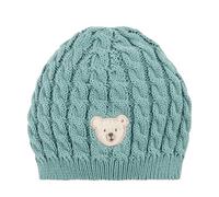 Steiff Beanie Hat EU Size 39 Mineral Blue, Soft and Warm, Stylish Hat for Boys and Girls, Comfortable
