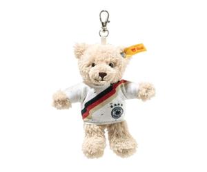 Steiff Ben Teddy Bear cuddly toy DFB pendant, cute stuffed toy with plastic eyes, children, boys & girls, Friends, plush animal 12 cm, beige, 988844