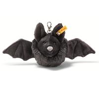 Steiff Cuddly Toy Boris Bat Pendant, Cute Stuffed Toy with Plastic Eyes, Kids, Boys & Girls, Friends, Soft Toy 8 cm, Black, 056628