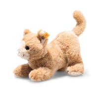 Steiff Cassie Cat cuddly toy, cute stuffed toy with plastic eyes, children, boys & girls, Soft Cuddly Friends, plush toy 26 cm, orange, 099182