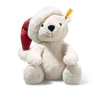 Steiff cuddly toy cosy Christmas Rico Polar Bear, cute soft toy with plastic eyes, children, boys & girls, Friends, plush toy 25 cm, white, 065231