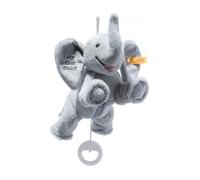 Steiff cuddly toy My first Ellie Elephant Music Box, cute stuffed toy, boys, girls & babies from 0 months, Friends, toy 25 cm, light grey, 242731