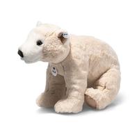 Steiff cuddly toy Teddies for Tomorrow Siro Polar Bear, cute stuffed toy with plastic eyes, children, boys & girls, plush toy 30 cm, white, 062575