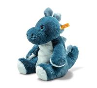 Steiff Soft Toy Light at Night Mockery Stegosaurus, Cute Stuffed Toy with Plastic Eyes, Children, Boys & Girls, Soft Cuddly Friends, Plush Toy 28 cm, Medium Blue, 067266