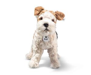 Steiff Foxy Fox Terrier 32 cm Colourful Cute Stuffed Toy with Plastic Eyes, Cuddly Soft Plush Toy for Children, Boys and Girls, Machine Washable