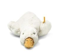 Steiff Gilda Goose 47 cm Lying White Soft Cuddly Friends, Cuddly Toy Farm Goose, Fluffy Stuffed Toy for Playing and Cuddling, Made of Cuddly Soft Plush for Baby-Gentle Skin, Machine Washable