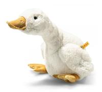 Steiff Gilda Goose 47 cm Lying White Soft Cuddly Friends, Cuddly Toy Farm Goose, Fluffy Stuffed Toy for Playing and Cuddling, Made of Cuddly Soft Plush for Baby-Gentle Skin, Machine Washable