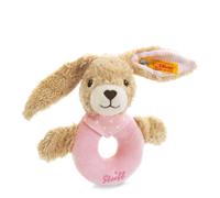 Steiff Hoppel Rabbit Grip Toy with Rattle (Pale Pink, 12cm)