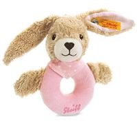 Steiff Hoppel Rabbit Grip Toy with Rattle (Pale Pink, 12cm)