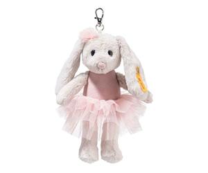 Steiff Hoppie Ballet Rabbit Pendant 16 cm Colourful Plush Toy with Floppy Ears, Fluffy Keyring in Ballet Outfit, Cuddly Toy Lucky Charm for Girls and Boys, Machine Washable