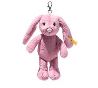Steiff Hoppie Rabbit Pendant 16cm, Soft Plush Bunny, Pink Stuffed Rabbit Hanging Toy for Bags & Backpacks, Cuddly Companion, machine washable