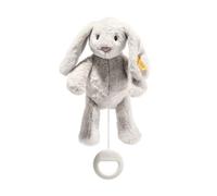 Steiff Hoppie Rabbit Stuffed Animal, Plush Baby Toy with Embroidered Eyes, Safety Tested for Ages 0+ (Gray, 8")