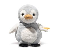 Steiff Light at Night Lio Penguin cuddly toy, cute stuffed toy with plastic eyes, children, boys & girls, Friends, 22 cm, light grey, 242847