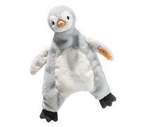 Steiff Lio Penguin comforter, cute stuffed toy, boys, girls & babies from 0 months, Friends, plush animal 26 cm, light grey, 242823