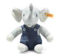 Steiff 242403 GOTS Eliot Elephant, Light Grey/Blue