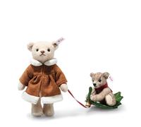 Steiff Mama Teddy Bear and Cub on The Holly Express 005862 6"