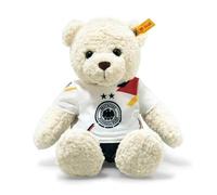 Steiff Mila Teddy Bear cuddly toy DFB Edition, cute stuffed toy with plastic eyes, children, boys & girls, Friends, plush animal 30 cm, beige, 988837