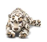 Steiff Parddy Snow Leopard 55 cm Cream Spotted Lifelike Cuddly Toy with Spotted Fur Cuddly Soft Plush Stuffed Toy Cat Soft and Movable Machine Washable