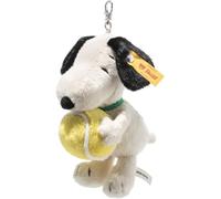 Steiff Peanuts Snoopy Tennis Plush Keyring 15 cm, Tennis Playing Snoopy Pendant, Plush Bag & Key Charm, Peanuts Soft Toy, machine washable