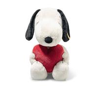 Steiff Snoopy Love Cuddly Toy, Cute Soft Toy, Boys, Girls & Babies from 0 Months, Friends, Plush Toy 30 cm, White, 024375