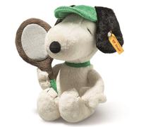 Steiff 024832 Snoopy Tennis White Plush Soft Toy With Plush Tennis Racquet