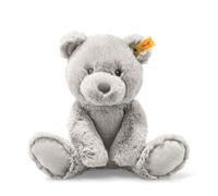 Steiff soft toy Bearzy Teddy Bear, cute cuddly toy, boys, girls & babies from 0 months, Friends, plush animal 28 cm, light grey, 241543