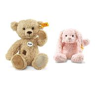 Steiff Theo Teddy Bear Plush Toy (Beige), 023491 & Soft Cuddly Friends Tilda Rabbit, Pink, 30, 80623