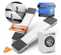 STEIGHEIMER Washing Machine Base with Lifters Instead of Brake Rollers - Anti Vibration Pads, Base & Pedestal with Handles, Spin Resistant, Up to 500 kg, Includes Spirit Level (for Foot Depth 33-53cm)