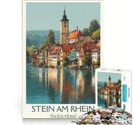 Stein Am Rhein Art adult jigsaw1000 pieces | 38x52cm For Family Fun Challenging To Complete Birthday Present,Travel Gifts,