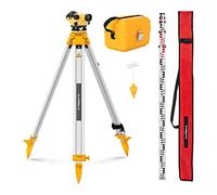 Steinberg Systems Automatic Level Dumpy Level Surveyor's Level + Tripod Level Staff 28x/36mm SBS-LIS-28/36 (Magnetic Compensator, Min. Focusing Distance 0.3m)