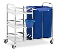 Steinberg Systems Laundry Trolley - 3 shelves & laundry bag - 50 kg - stainless steel SBS-LF-139