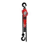 Steinberg Systems Lever Hoist, Chain Block, Steel Lift, 750 kg, 2 m | Ratchet Hoist, Lower Safety Catch, 2 Hooks, Rubberised Handle, G80 Chain, 6 mm Chain Links