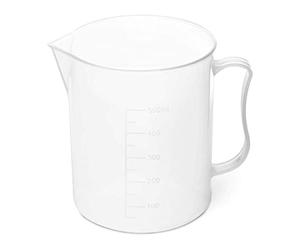 Steinberg Systems Plastic Laboratory Beaker Graduated Measuring Lab Beaker Spout & Handle 10pcs 500ml SBS-LA-15 (Polypropylene Plastic, Scale Division 50ml, Chemical-Resistant)