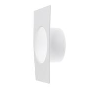 Steinberg14 Ø White 120mm / 4.5 inch Round Plastic Adapter for Ventilation, Connector Flange, Wall Plate with Spigots