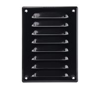 Steinberg14 Black 140x190mm Metal Air Vent Cover with Insect Mesh - 5.5x7.5 inch Ventilation Grille - Rectangular Air Vents for Outdoor and Indoor - Air Vent Register for Walls and Ceilings
