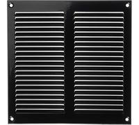Steinberg14 Black 200x200mm Metal Air Vent Cover with Insect Mesh - 8x8 inch Ventilation Grille - Air Vent Register for Walls and Ceilings - Ventilation Cover for Outdoor and Indoor