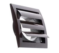 Steinberg14 Brown 100mm / 4'' Plastic Gravity Grille - Ducting Air Ventilation Cover with Round Spigot and Non-Return Gravity Shutters