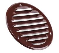 Steinberg14 Brown 100mm Metal Air Vent Cover with Insect Mesh - 4 inch Round Ventilation Grille