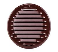 Steinberg14 Brown 125mm Metal Air Vent Cover with Insect Mesh - 5 inch Round Ventilation Grille