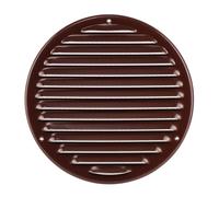 Steinberg14 Brown 200mm Metal Air Vent Cover with Insect Mesh - 8 inch Round Ventilation Grille