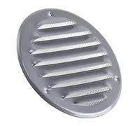 Steinberg14 Grey 100mm Metal Air Vent Cover with Insect Mesh - 4 inch Round Ventilation Grille