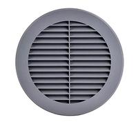 Steinberg14 Grey 150mm Air Vent Cover with Insect Mesh - 6 inch Round Air Vent Covers for Walls and Ceilings - Vent Covers - Air Vents for interior/exterior walls - Plastic Ventilation Grille