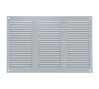 Steinberg14 Grey 300x200mm Metal Air Vent Cover with Insect Mesh - 12x8 inch Ventilation Grille - Air Vent Register for Walls and Ceilings - Ventilation Cover for Outdoor and Indoor