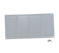 Steinberg14 Grey 400x200mm Metal Air Vent Cover with Insect Mesh - 16x8 inch Ventilation Grille - Air Vent Register for Walls and Ceilings - Ventilation Cover for Outdoor and Indoor