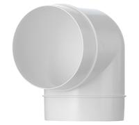 Steinberg14 White Ø 125mm / 5inch 90 Degree Elbow PVC Connector for Ventilation System, Round Ducting Pipe Connector