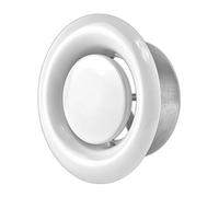 Steinberg14 White 100mm Air Exhaust Valve - 4 inch Extractor Fan Vent Cover - Round Adjustable Air Vent - Bathroom Diffuser - Wall Vent Cover - Ceiling Metal Ventilation Valve