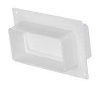 Steinberg14 White 110 x 55 mm Flat Duct Ventilation Systems - Duct Connector with Backflow Flap - 4x2 in Connector with Flange