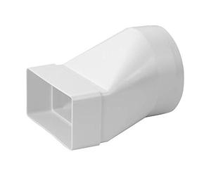 Steinberg14 White 110x55mm - Ø 100mm Flat Channel to Round Pipe Ducting Adaptor - Plastic Connector, Adapter, Reducer - 4.3 x 2.1 inch to Ø 4 inch