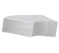 Steinberg14 White 110x55mm / 4x2 inch - 15-60° Horizontal Elbow - Flat Channel Bend - Rectangular Plastic Ducting Adaptor