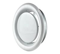 Steinberg14 White 200mm Air Exhaust Valve - 8 inch Extractor Fan Vent Cover - Round Adjustable Air Vent - Bathroom Diffuser - Wall Vent Cover - Ceiling Metal Ventilation Grille